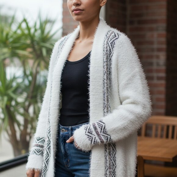 ON BLUE cardigan style open front sweater - Picture 4 of 12